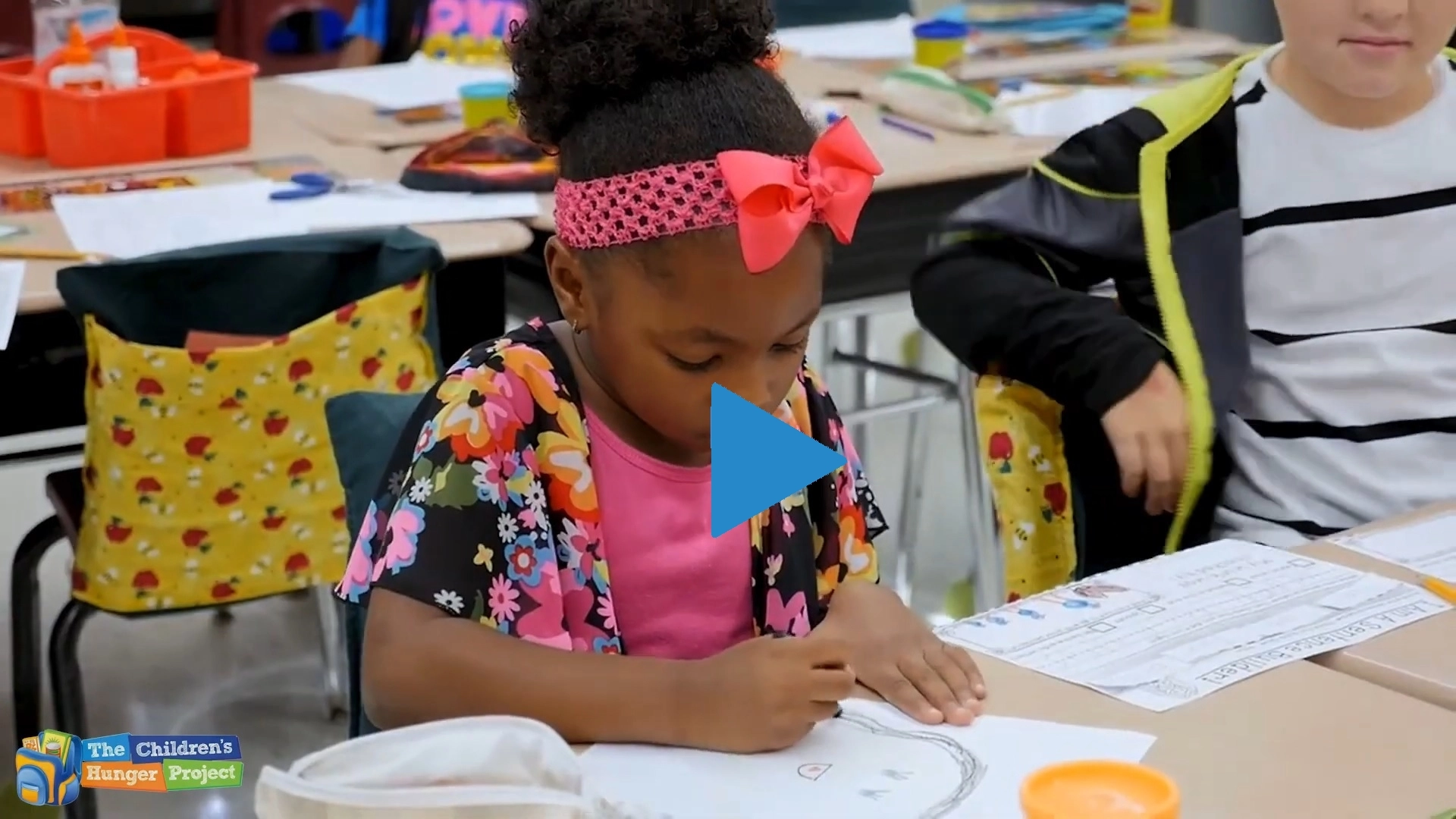 Each week on Friday, The Children's Hunger Project helps as many elementary school children as possible to carry food home for the weekend in their backpack.